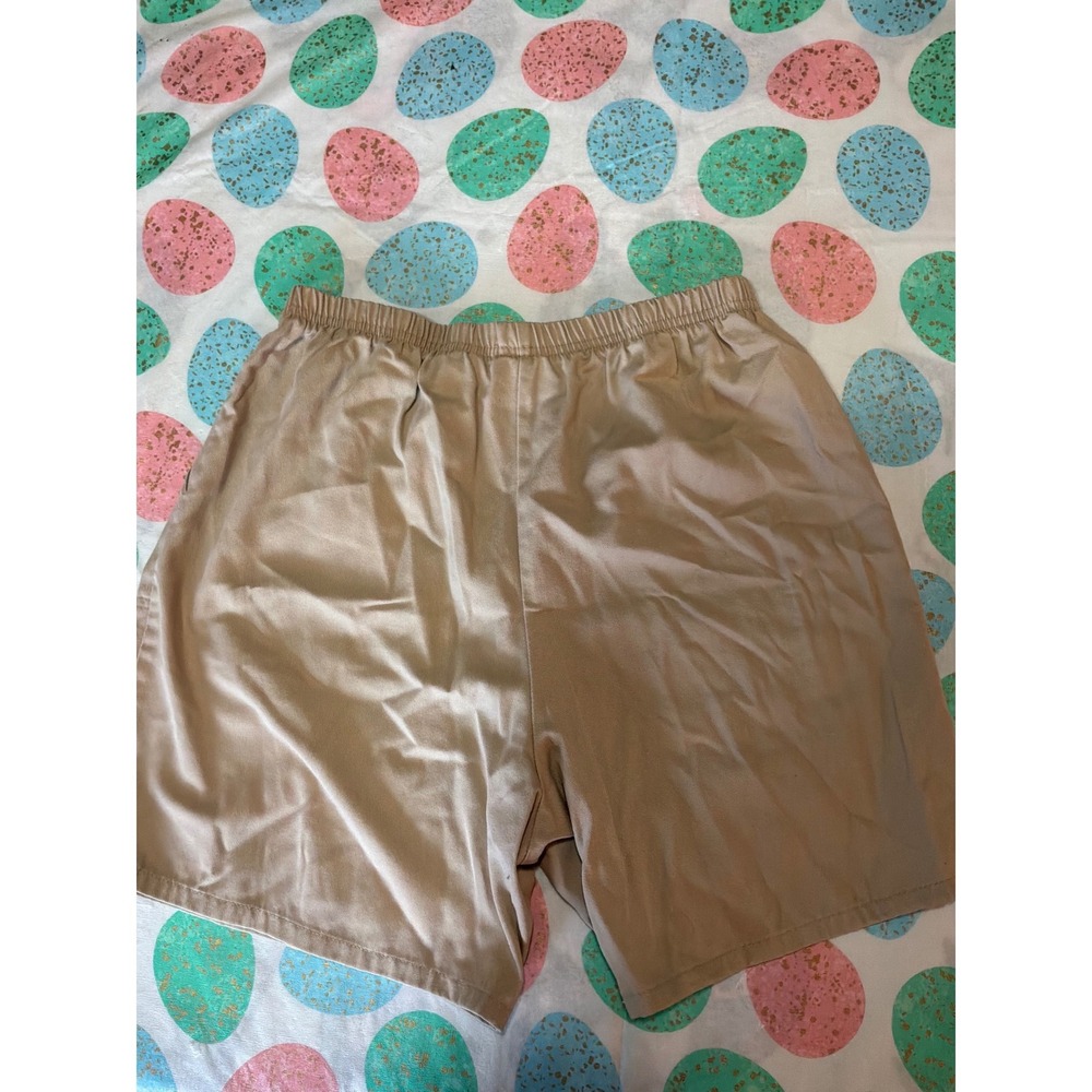 White Stag Women Vallejo Tan Pull On Elastic Waist Shorts Size M 8 10 Cotton - Picture 7 of 7